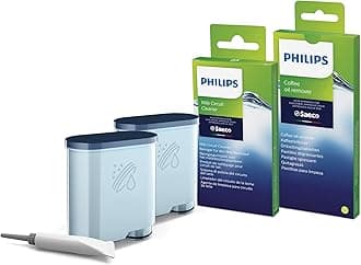 Versuni Philips AquaClean Water Filter for Saeco and Philips Fully Automatic Coffee Machines Care set value pack multicoloured