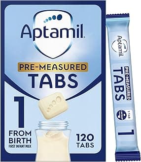Aptamil 1 First Baby Milk Formula Pre-Measured Tabs, From Birth, 120 Tabs - 1 tab = 1 scoop (23g)