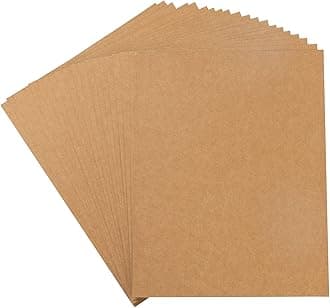 Wishop 20 Sheets Colored Thick Paper Cardstock Blank for DIY Crafts Cards Making, Invitations, Scrapbook Supplies (Brown Kraft, 8.5 x 11 inches)