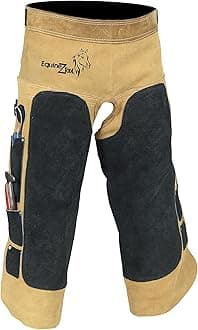 Equinez Tools Professional Leather Farrier Apron Premium Heavy-Duty Horseshoeing Apron with Thick Split Leather, Double Layered Thigh Protection, Knife Holders, Adjustable Waist & Leg Straps