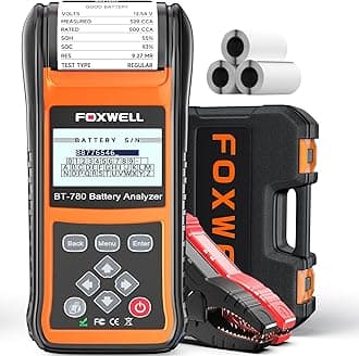 FOXWELL BT780 Car Battery Tester, 12V 24V Battery Load Analyzer with Printer 100-2000CCA Digital Automotive Cranking Charging System Checker for Car Motocycle Heavy Duty Truck Marine SUV Boat