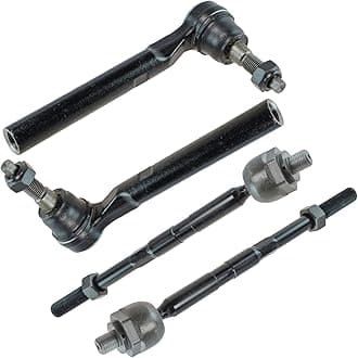 TRQ Inner and Outer Driver and Passenger Side Tie Rod Set 4 Piece Compatible with 2006 Hummer H3 16mm Thread Tie Rods 2007-2010 Hummer H3 2009-2010 Hummer H3T