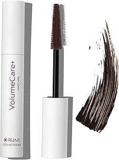 VolumeCare+ Mascara For Older Women - Extreme Length and Volume 2-in-1 Formula - No Clumps, Long-Wearing, Hypoallergenic Mascara For Sensitive Eyes (Dark Brown)