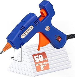 Mini Hot Glue Gun 30W with 50pcs Glue Sticks 7 x 20cm Length for DIY, Small Hot Melt Glue Gun Nozzle for Kids
