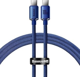 Baseus PD 100W USB C to USB C Cable, Braided Fabric Fast Charger and High-Speed 480Mbps Data Transfer Cable for iPhone 15/Pro/Plus/Pro Max, MacBook Pro, iPad Pro/Air/Mini, Samsung S23+/S22 (1.2M) Blue