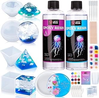 LET'S RESIN Epoxy Resin Kits and Molds Complete Set, 16oz Resin Art Kit with Silicone Molds, Pigment, Dried Flowers, Crafts for Adults, Beginners, Art Supplies for DIY Lovers, DIY Gift for Women
