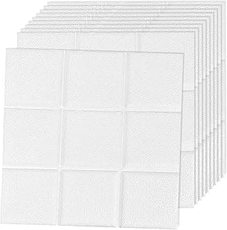JOLOV 3D Wall Panels Peel and Stick - PE Foam DIY Self Adhesive, Waterproof, Perfect for Interior Wall Decor in Bedroom & Living Room(Small Square, 10pcs)