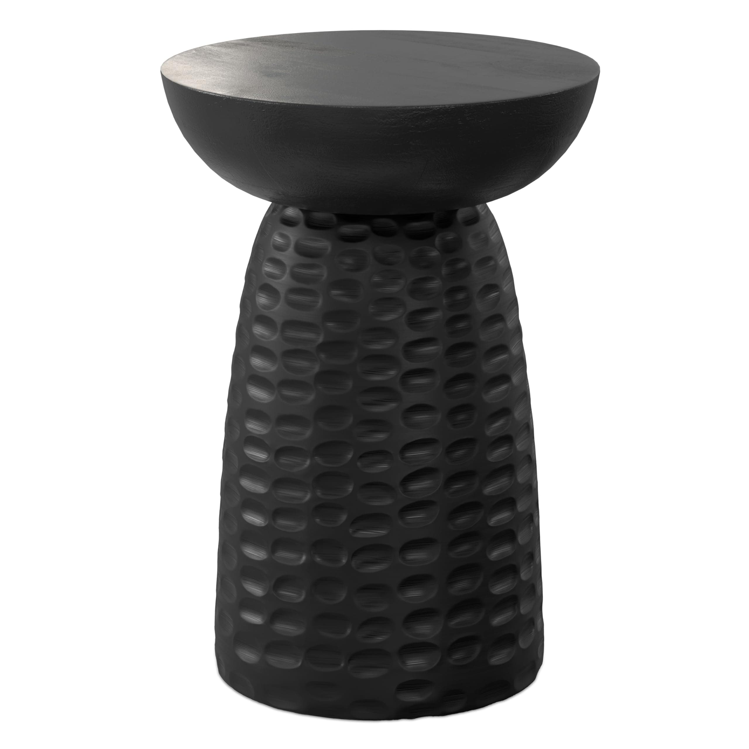 SIMPLIHOME Boyd End Table - 13 inch Wide Solid Mango Wood Round Accent Table in Black, Handcrafted Contemporary Nightstand or Lamp Stand for Living Room, Bedroom, or Office, Assembled