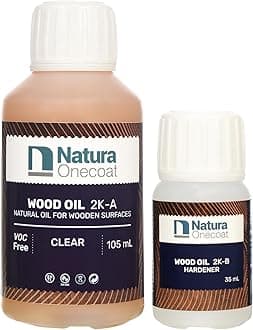 Wood Stain Oil - 85 ft² - 140 ml, Clear – Wood Finish for Interior Furniture & Floor - Linseed Wood Oil - Fast-Drying-Environmentally Friendly - Extra Durable Hard Wax Oil-VOC-Free
