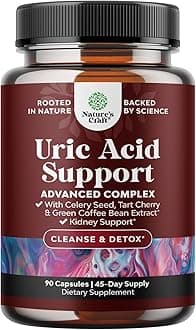Natures Craft Uric Acid Support Supplements Promote Joint Health - Uric Acid Cleanse Supplement For Men & Women - 90 Uric Acid Flush Capsules - Easy To Swallow Uric Acid Reducer - Boosts Flexibility