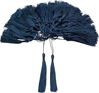 VAPKER 100 Pieces Dark Teal Color 13cm/5-Inch Silky Handmade Soft Tassels Floss Bookmark Tassels with 2-Inch Cord Loop for Jewelry Making, DIY Projects, Bookmarks