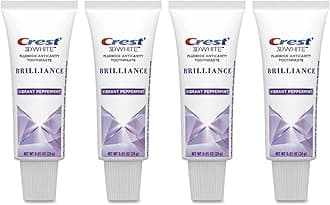 3D White Brilliance Toothpaste, Vibrant Peppermint, Travel Size 0.85 oz (24g) - Pack of 4