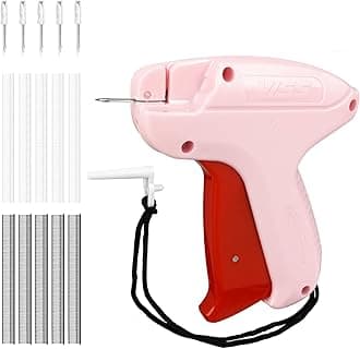 Micro Stitch Gun for Clothes Stitchy Quick Clothing Fixer Mini Stitch Gun Clothes Tagging Gun Quilt Fix Gun Mini Sewing Machine Stitchy Tool with 5 Needles and 1000 Micro Fasteners(Pink)