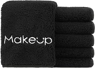 HOMEXCEL Makeup Remover Cloth 6 Pack,Premium Washable Soft 13x13 Inch Facial Cleansing Makeup Towels,Quick Dry Microfiber Face Towels Washcloths for All Skin Types,Black