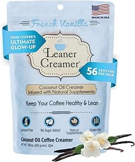 Leaner Creamer Coconut Oil Coffee Cream, French Vanilla, 9.87oz (280g)