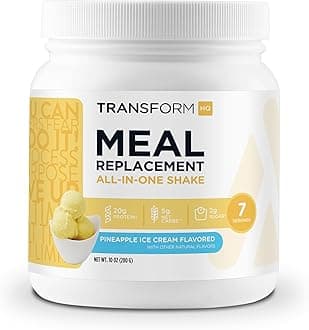 TransformHQ Meal Replacement Shake Powder 7 Servings (Pineapple Whip) - Gluten Free, Non-GMO