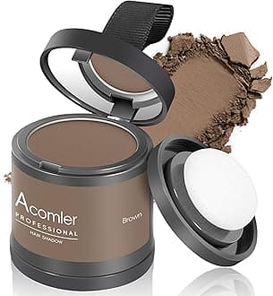 Acomler Instantly Root Cover Up Hairline Shadow Powder, 0.35 Ounce Root Touch Up Hair Color, Grey Hair Coverage for Thinning Hair, Hair Powder for Women Men with Eyebrows,Beard Line,Bald Spots (Brown)