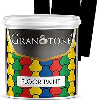 GRANOTONE Floor Paint 1 Litre Jet Black Colour Polyurethane and Acrylic Polymer Based Concrete Sealer Anti Slip Thick and Durable for Cement Floor and Tiles Made in India