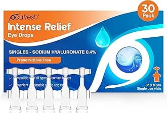 [New Launch] Ocufresh Intense Relief Eye Drops- Single dose [30x0.5ml vials] - Sodium Hyaluronate 0.4% - Advanced Care for Dry, Tired Eyes | Preservative Free | Contact Lens & Travel Friendly