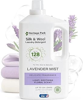 Heritage Park Silk & Wool Fragrance Free, Hypoallergenic, pH-Neutral Laundry Detergent - Dermatologist-tested, Sensitive Skin-Friendly, Enzyme-Free, Concentrated Up to 128 loads (64 fl oz)