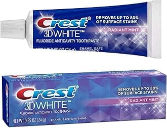 Crest 3D White Vivid Fluoride Anticavity Toothpaste, Radiant Mint 0.85 oz (Pack of 4)