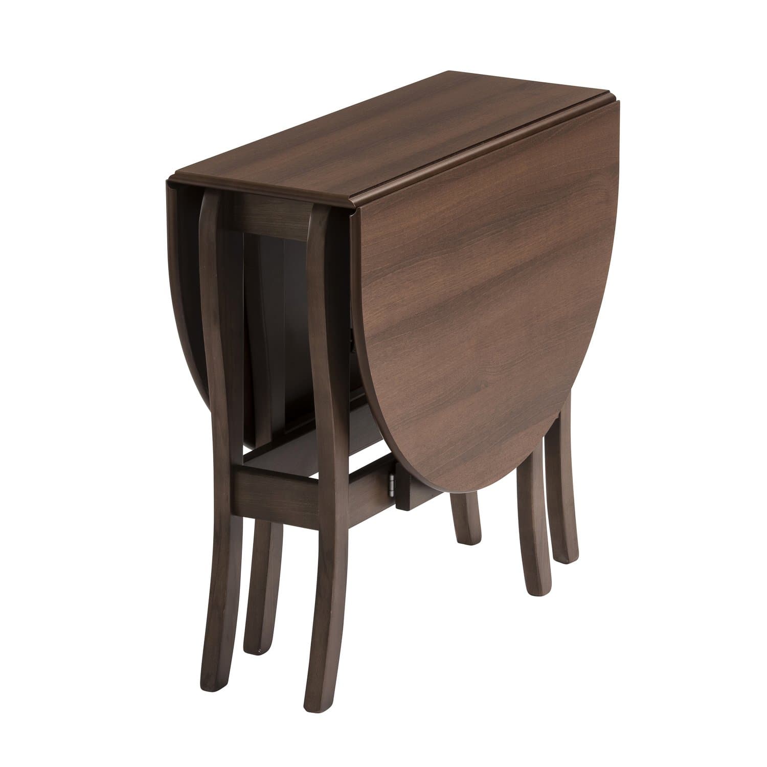 Mood HEATPROOF Oval Gateleg Drop Leaf Table in Walnut – Solid Wood Frame - Tufftop Heat Resistant Surface - Dining or Kitchen Table – 32x79X76Hcm Closed 128x79X76Hcm Open - Seats Up To 6 People