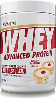 Per4m Whey Protein Powder | High Protein Shake for Muscle Growth & Recovery | Low Sugar Gym Supplement | Sports Nutrition Drink + Amino Acids (900g, Cherry Bakewell)