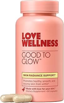 Good to Glow | Collagen Supplement with Biotin, Vitamin C, E, Ashwagandha & Zinc | Promotes Smooth, Glowing & Clear Skin | Enhances Smoothness & Promotes Healthy Skin | 60 Count