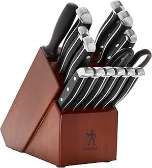 Premium Quality 15-Piece Knife Set with Block, Razor-Sharp, German Engineered Knife Informed by over 100 Years of Masterful Knife Making, Lightweight and Strong, Dark Brown