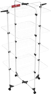 Vileda Clothes Rack, Steel, White, 71 x 71 x 169 cm