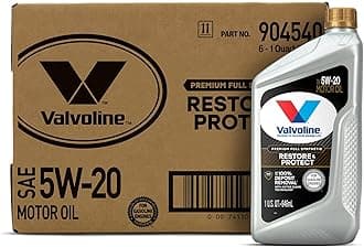 Valvoline Restore & Protect Full Synthetic 5W-20 Motor Oil 1 QT, Case of 6