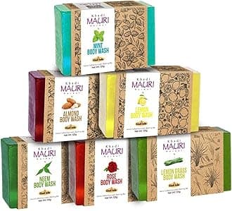 Khadi Mauri Herbal Assorted Ayurvedic Soaps Combo For Glowing Skin, 125 Gm (Pack Of 6)