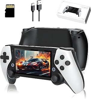 M25 Portable Handheld Game Console 256G, Retro Video Gaming Console Preloaded 50000+ Retro Games 20+ Emulators, EmuELEC System, 4.3-inch LCD Screen, 480*272 Resolution, 3D Dual Joystick
