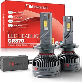 Nakamichi GR870 Series D2 D4 LED Light Bulbs for Replacement, 31,000 Lumens 200W Per Set, Super Bright Cool White, Plug and Play, High & Low Beam, Pack of 2, 4300K, D2 D4 D2S D2R D4S D4R