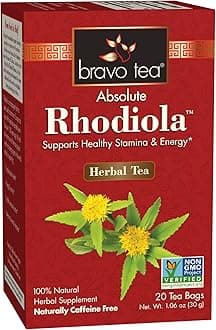Bravo Tea Absolute Rhodiola Herbal Tea Caffeine Free, 20 Tea Bags
