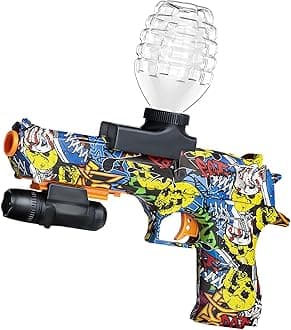 Anstoy Electric Gel Gun Blaster, Automatic Gel Ball Blaster with Goggles, Orby Toy with Sight for Outdoor Backyard Team Games, Rechargeable Splat Toy, for Ages 14+ - Angry