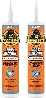 100% Silicone Sealant All Purpose, 10 Ounce Cartridge, Clear (Pack of 2)