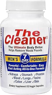The Cleaner Detox, Powerful 7-Day Complete Internal Cleansing Formula for Men, Support Digestive Health, 52 Vegetarian Capsules