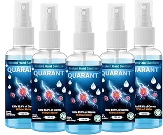 QUARANT 80% Alcohol Based Instant Hand Sanitizer Spray, Small Pocket Size Liquid Spray Bottle, Kills 99.9% Germs, WHO Recommended Formula & FDA Approved, 100 ML (Pack of 5)