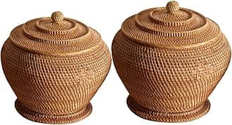 Egg Baskets Rattan Woven Basket Tray Laundry Basket with Cover Durable Storage Box Storage Basket for Tea Sundries Bedroom Vegetable(Black)