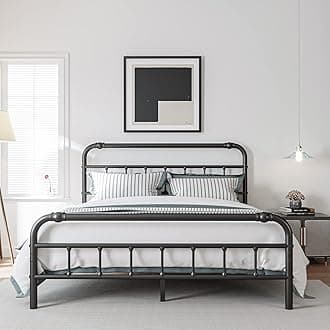 Full Size Bed Frame with Headboard and Footboard, 18 Inches High, 3500 Pounds Heavy Duty Metal Slats Support for Mattress, No Box Spring Needed, Noise-Free, Black