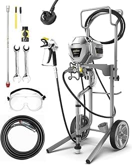 MaXpray M3 Cart Airless Paint Sprayer, 227 Bar Max Pressure, Covers up to 9 m²/min, 551W Motor, Thinning-Free Paint Sprayer for Walls and Ceilings, 15 m Hose, Tip Extension & Accessories