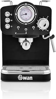 SK22110BN Retro Espresso Coffee Machine with Milk Frother, Steam Pressure Control, 1.2L Detachable Water Tank, 1100W, Retro Black