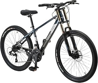 FitTrip Adult Super Dominator 26 Inch Stunt MTB,21 SPD Shimano Gearset | Imported Double Crown Suspension | 160MM Disk Brakes | Dual Tone Paintjob with Crystals | Stunt Cycle (Mariana Teal Blue)