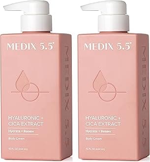 Medix 5.5 Hyaluronic Acid Cream w/Bulgarian Rose for face & body. Intense hydrating cream for wrinkles & fine lines. Anti-Aging Cream w/Goji Berry, Green Tea, & Vitamin E. (Two - 15oz)