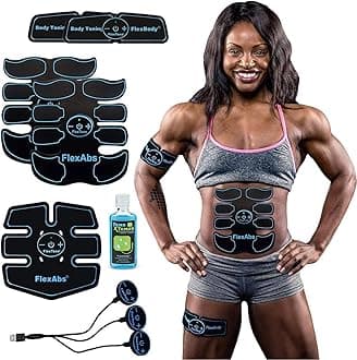 Abs Stimulator Muscle Toner - FDA Cleared - Rechargeable Wireless EMS Massager - The Ultimate Electronic Power Abs Trainer for Men Women & Bodybuilders - Abdominal, Arm & Leg Training (3 Motors)