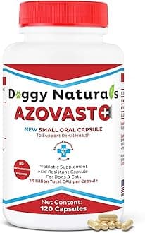 Azovast Plus Kidney Health Supplement for Dogs & Cats, 120ct - NO Refrigeration Required - Help Support Kidney Function & Manage Renal Toxins - Renal Care Supplement Capsule(U.S.A) (120 Caps)