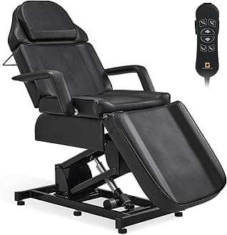 BarberPub Tattoo Table, Electric Tattoo Chair for Client, Facial Bed for Esthetician, Tattoo Bed with 3 Motors Electric Adjustment 2751 (Black)