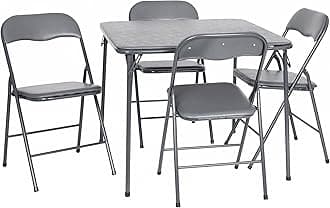 Flash Furniture Madison 5-Piece Folding Card Table and Chairs Set, Portable Event Table and Chairs Set for Indoor and Outdoor Gatherings, Gray