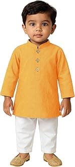 JBN Creation Boys Pure Cotton Kurta Pyjama Set - Ethnic Elegance for Festivals | Comfortable Traditional Pure south handloom cotton kurta pyjama for Kids